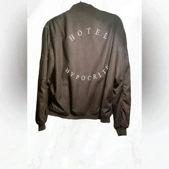 Hotel Hypocrite crew neck full zipper long  sleeve bomber jacket M - Picture 3 of 4